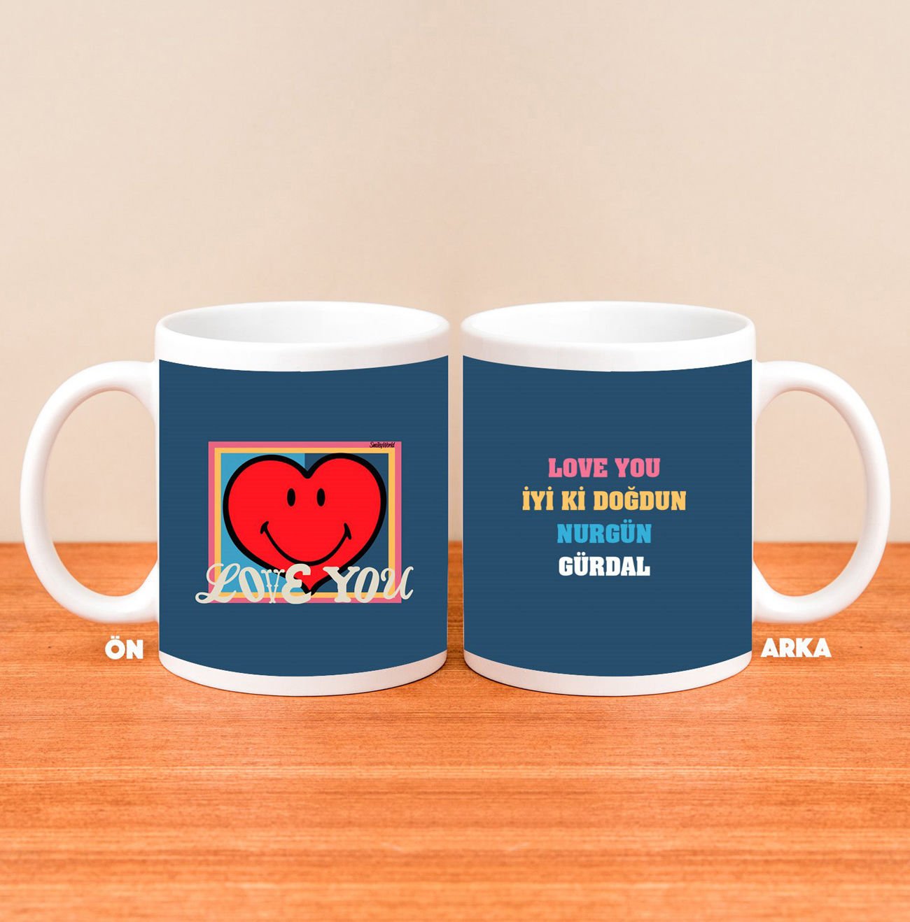 eJOYA Kişiye Özel Smiley LOVE Kupa Bardak 80193