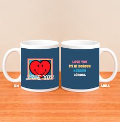 eJOYA Kişiye Özel Smiley LOVE Kupa Bardak 80193