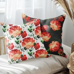 eJOYA Gül Tasarımlı 2'li Yastık İçi Ve Kırlent Kılıfı 45cm 113579
