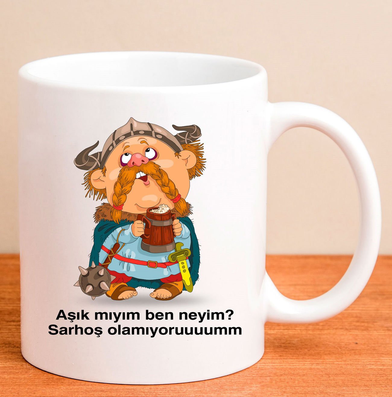 eJOYA Kişiye Özel Vikingli Kupa Bardak 80194
