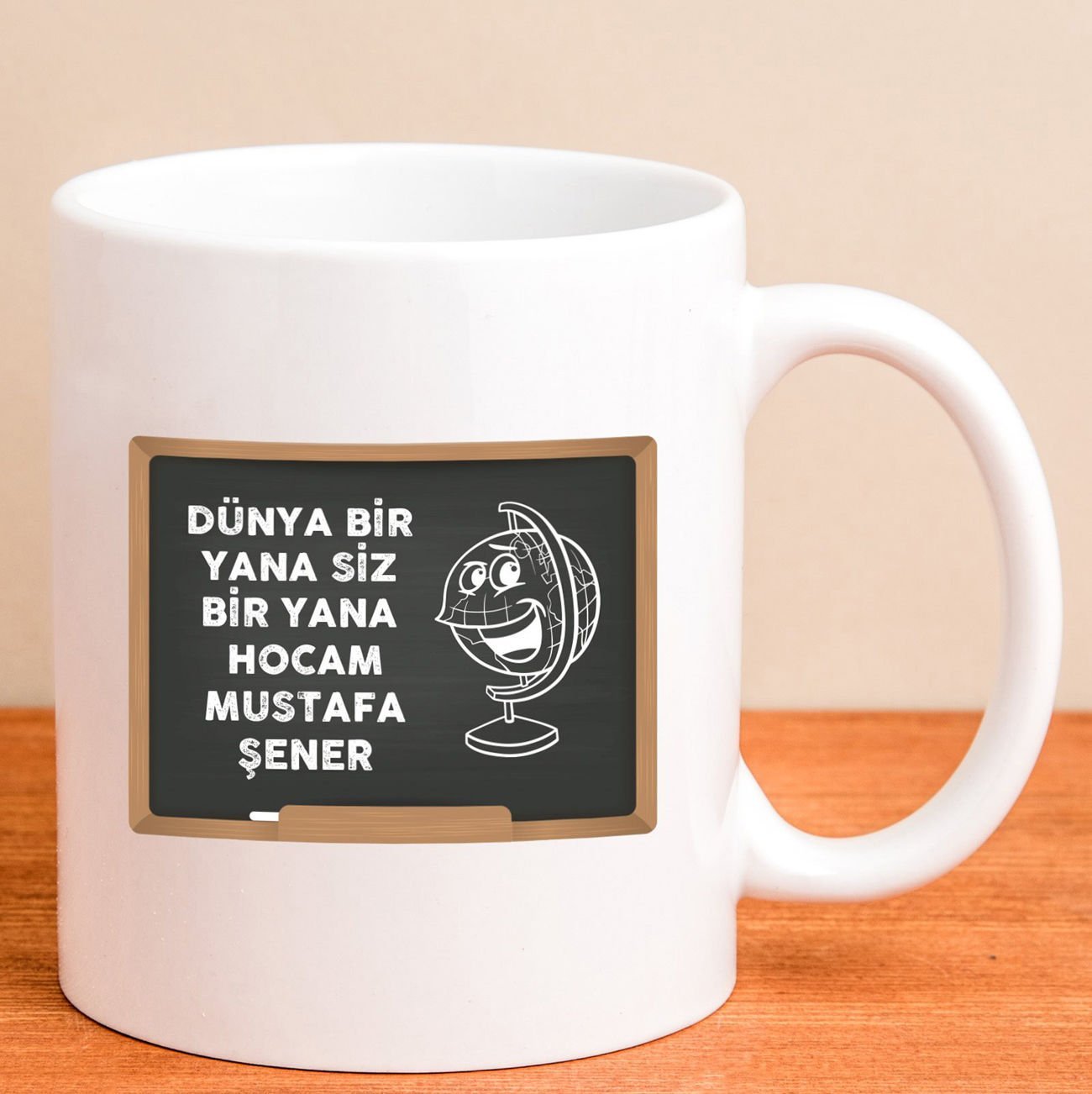 eJOYA Kişiye Özel Dünya Bir Yana Siz Bir Yana Hocam Kupa Bardak 80196