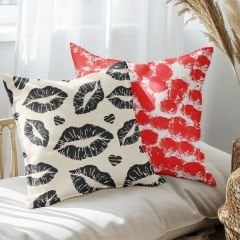 eJOYA Öpücük Tasarımlı 2'li Yastık İçi Ve Kırlent Kılıfı 45cm 113582