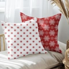 eJOYA Yeni Yıla ÖzelKar Tanesi Tasarımlı 2'li Yastık İçi Ve Kırlent Kılıfı 45cm 113585