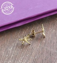 eJOYA Taşlı Altın Yusufçuk Küpe 76877