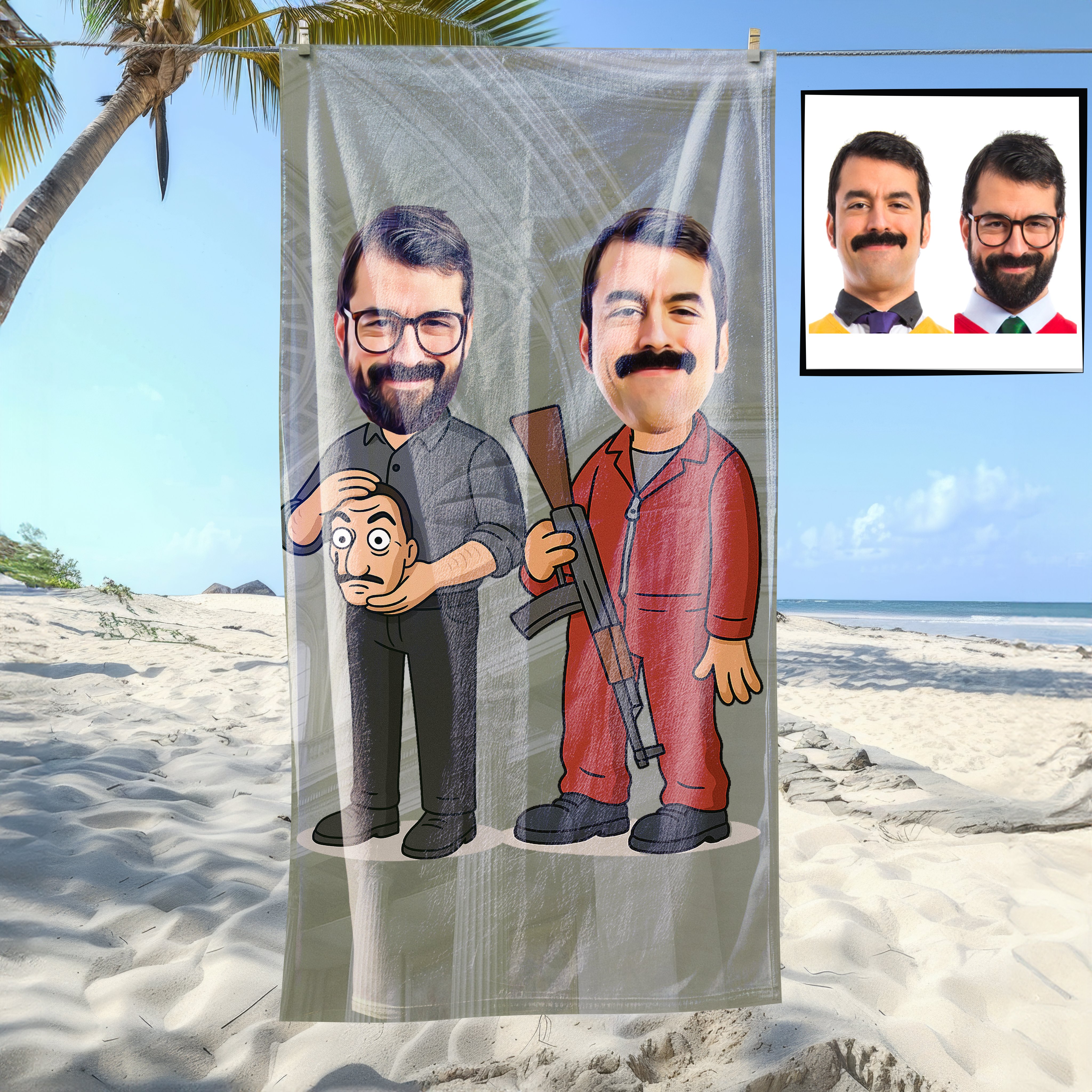 eJOYA Kişiye Özel Karikatür Profesör Ve Berlin Bebek Plaj ve Banyo Havlusu 115835