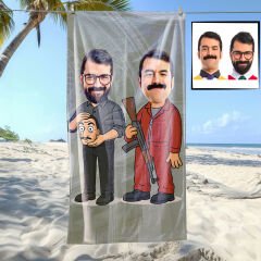 eJOYA Kişiye Özel Karikatür Profesör Ve Berlin Bebek Plaj ve Banyo Havlusu 115835