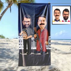 eJOYA Kişiye Özel Karikatür Profesör Ve Berlin Bebek Plaj ve Banyo Havlusu 115836