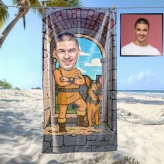 eJOYA Kişiye Özel Karikatür Tarkan Bebek Plaj ve Banyo Havlusu 115839