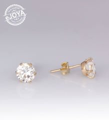 eJOYA Altın Tektaş Küpe 6,5 mm 77077