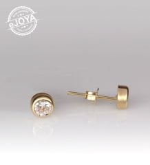 eJOYA Altın Tektaş Küpe 6 mm 77089