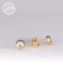 eJOYA Altın Tektaş Küpe 5 mm 77090