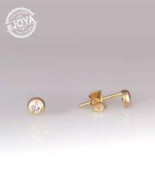 eJOYA Altın Tektaş Küpe 4 mm 77091