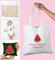 eJOYA Bebeklere Özel Çantasında Kişiye Özel Battaniye Yastık Ve Zıbın Bebek Hediye Seti 109857