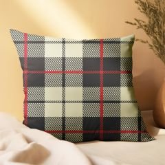 eJOYA Ekose Ve Çiçek Tasarımlı 2'li Yastık İçi Ve Kırlent Kılıfı 45cm 113633