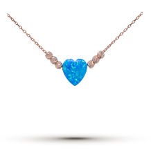 eJOYA Opal Taşlı Kalp Gümüş Kolye 78371