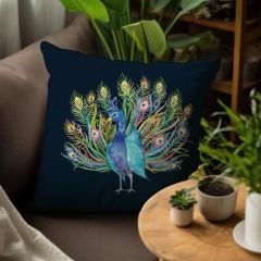eJOYA Tavus Kuşu Tasarımlı 4'lü Yastık İçi Ve Kırlent Kılıfı 45cm 113635