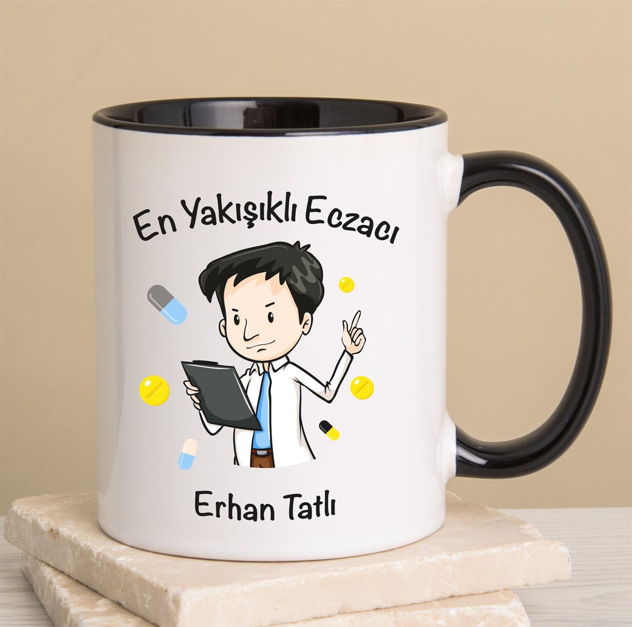 eJOYA Kişiye Özel En Yakışıklı Eczacı Kupa Bardak 80261