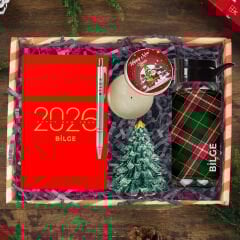 eJOYA Kişiye Özel Hoş Geldin 2026 & Ekose Tasarım Yeni Yıl Hediye Kutusu 112670