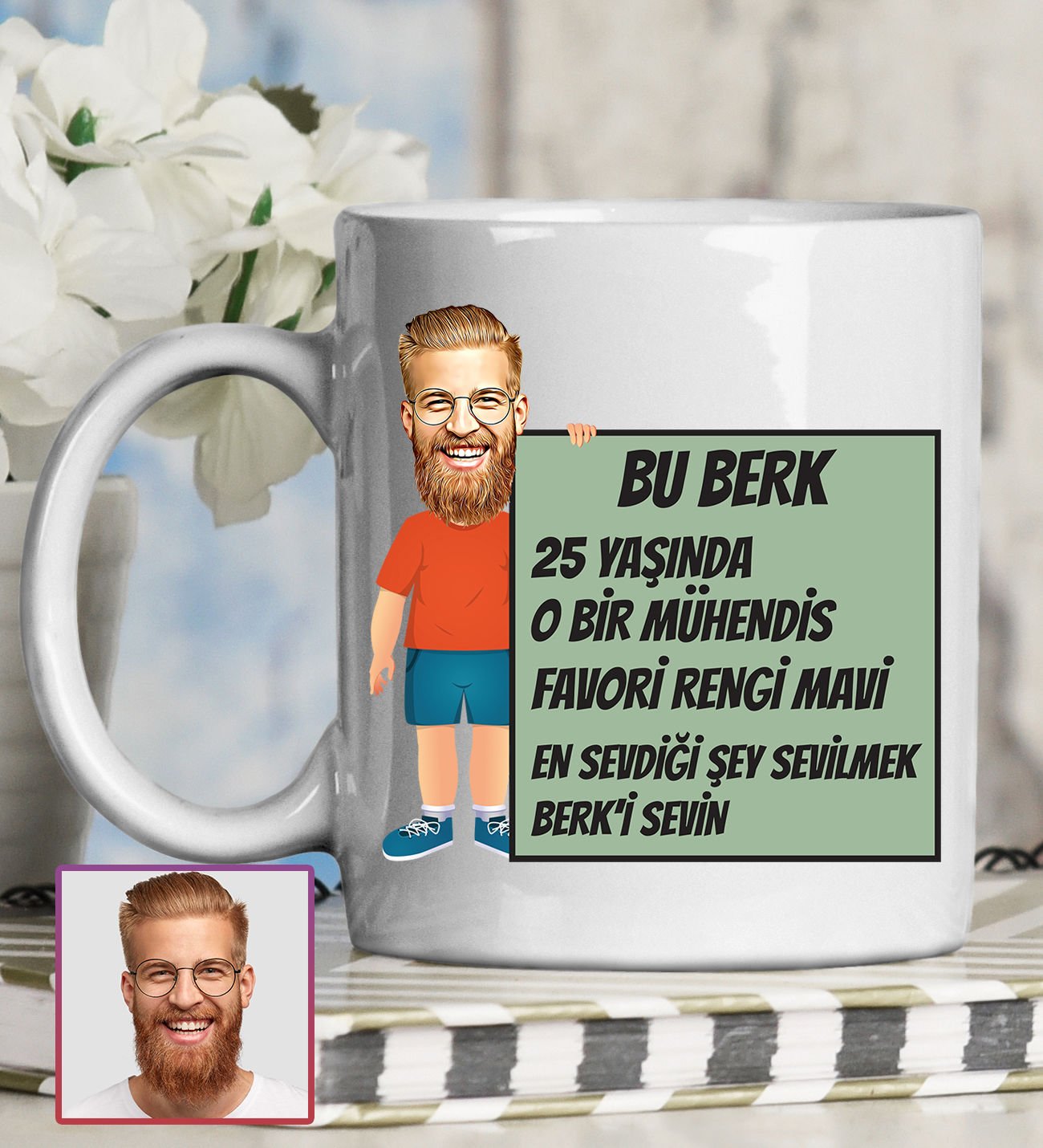 eJOYA Kişiye Özel Karikatür Tasarım Kupa Bardak 95640