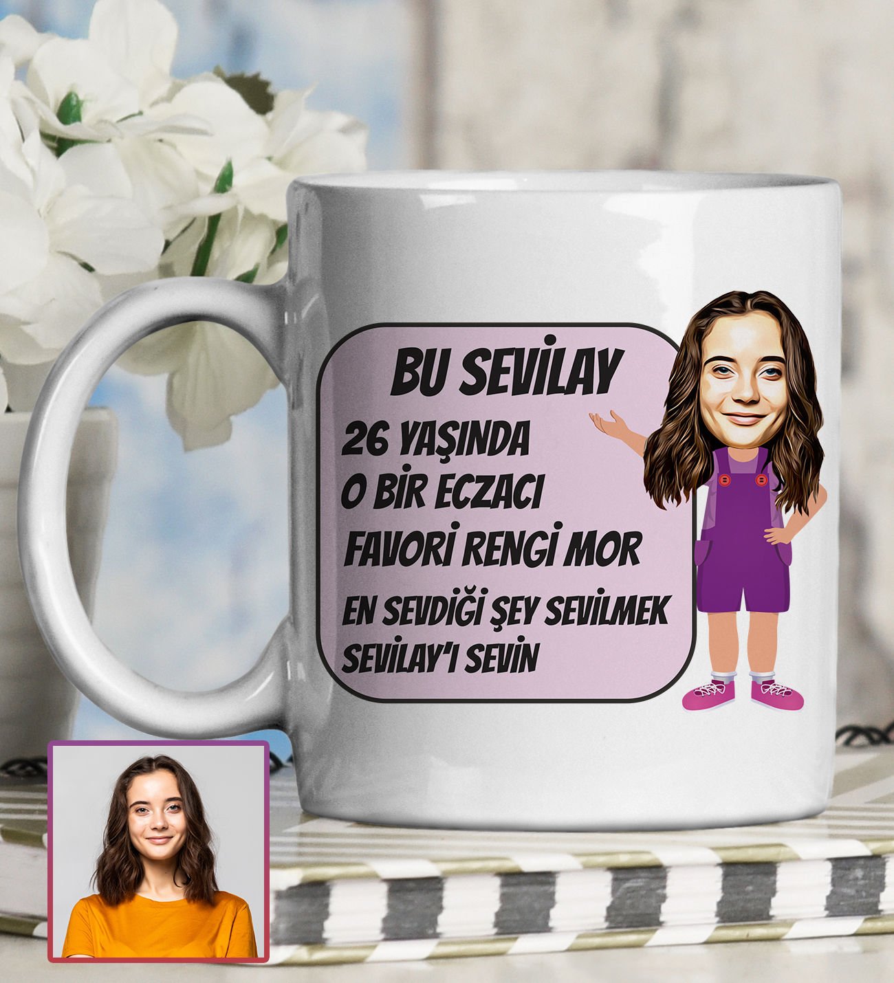 eJOYA Kişiye Özel Karikatür Tasarım Kupa Bardak 95641