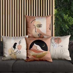 eJOYA Modern Tasarımlı 4'lü Yastık İçi Ve Kırlent Kılıfı 45cm 113641