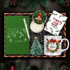 eJOYA Kişiye Özel Termo Deri Defter & Yılbaşı Ağacı Konsept Yeni Yıl Hediye Kutusu 112678