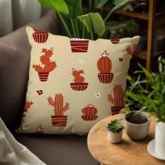 eJOYA Kaktüs Tasarımlı 4'lü Yastık İçi Ve Kırlent Kılıfı 45cm 113645
