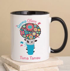 eJOYA Kişiye Özel Buket Çiçek Temalı Geçmiş Olsun Kupa Bardak 80279