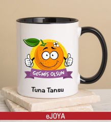 eJOYA Kişiye Özel Portakal Temalı Geçmiş Olsun Kupa Bardak 80282