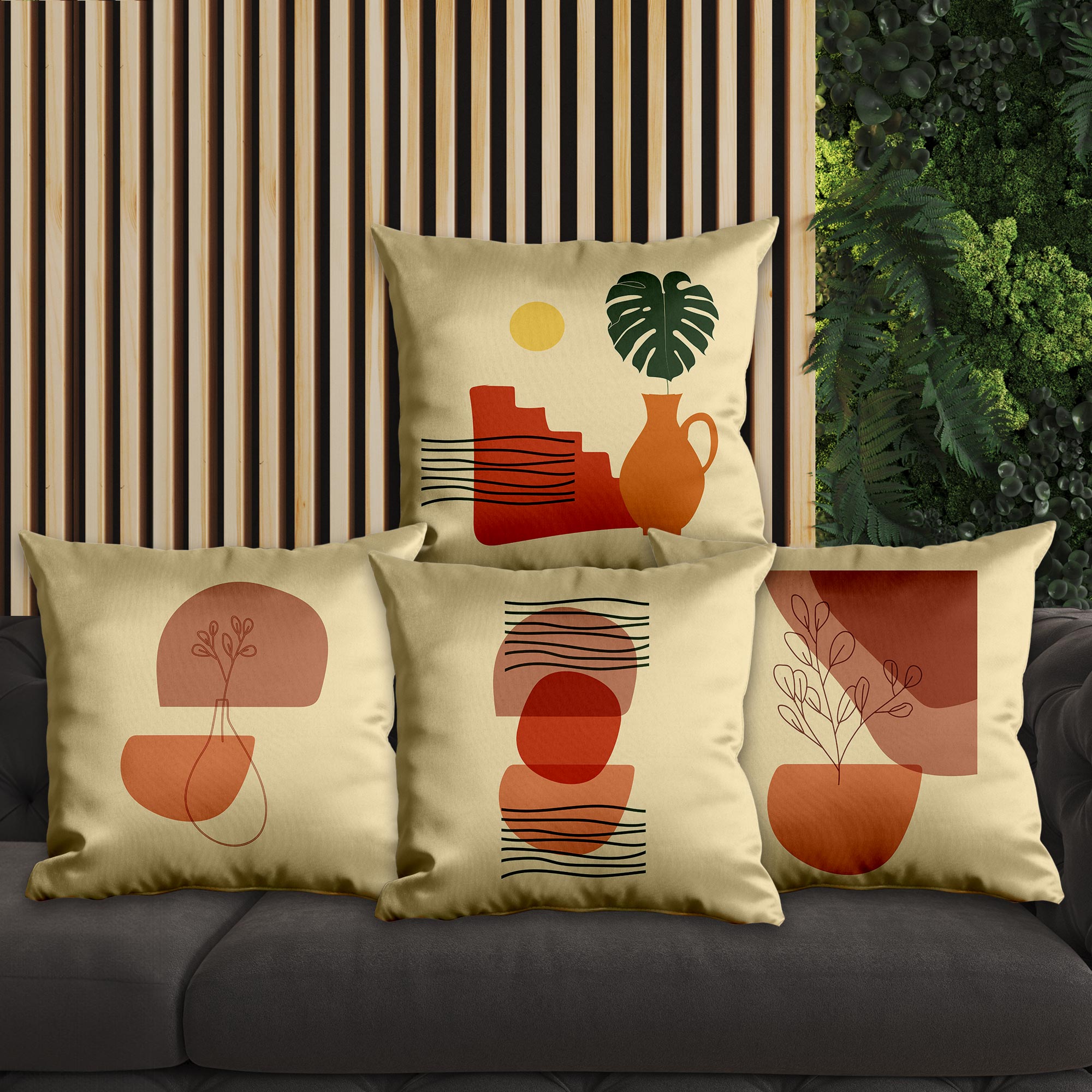 eJOYA Modern Tasarımlı 4'lü Yastık İçi Ve Kırlent Kılıfı 45cm 113648