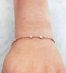 eJOYA Pırlantalı Pembe Kalpler Bileklik 84843