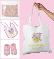eJOYA Bebeklere Özel Çantasında Kişiye Özel Battaniye Önlük Ve Patik Bebek Hediye Seti 109894
