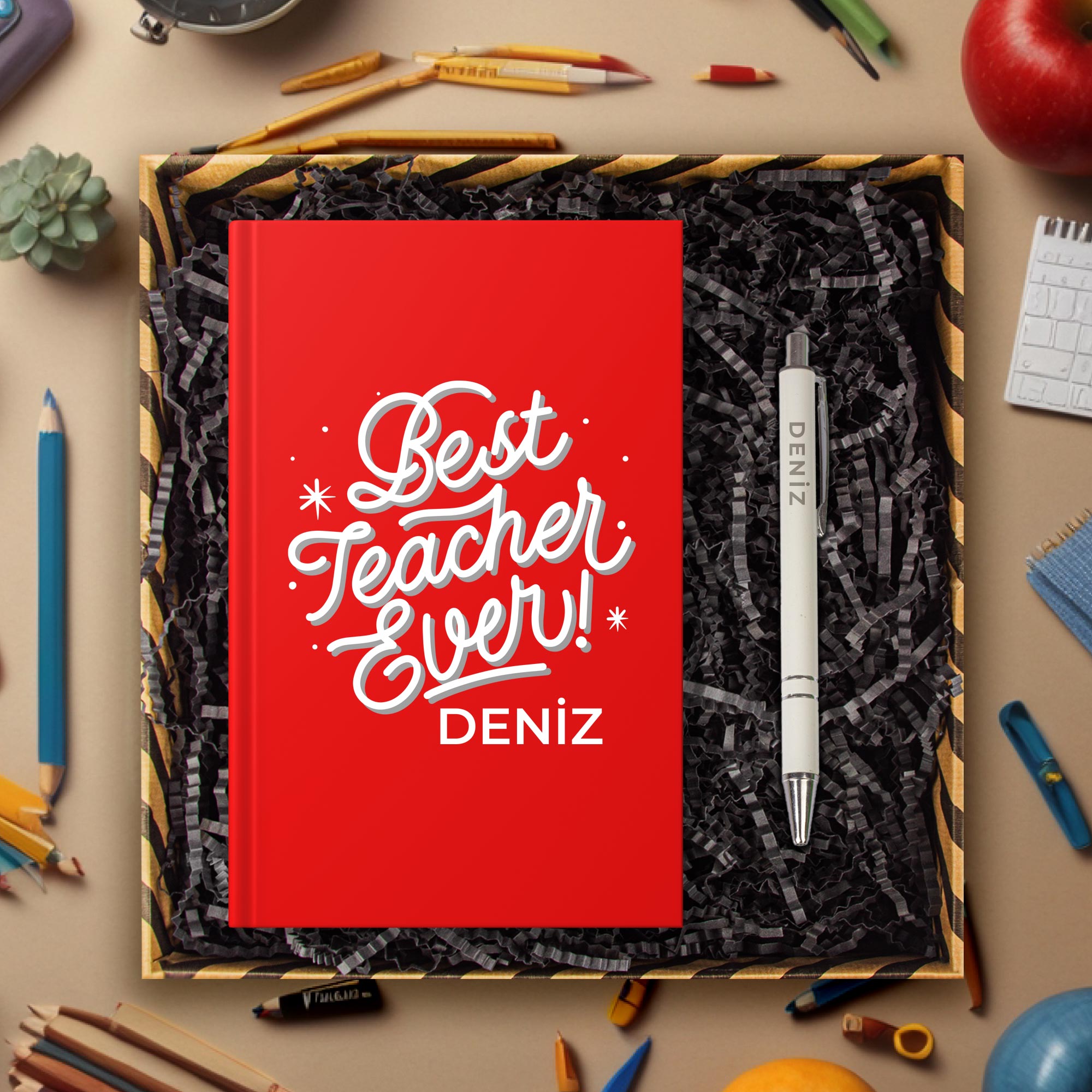 eJOYA Öğretmenlere Özel Tasarım Defter & Kalem & Hediye Kutusu 114367