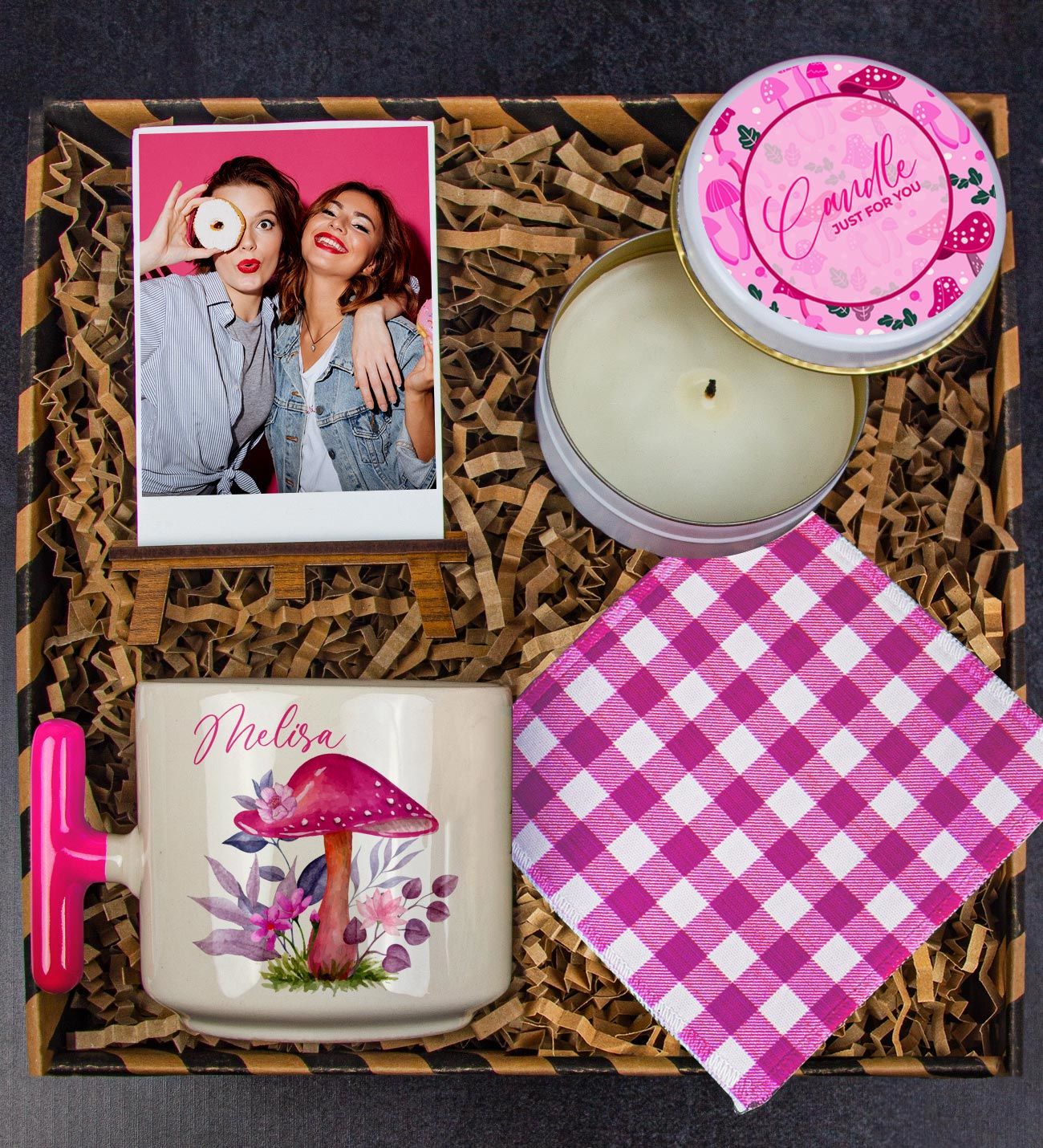 eJOYA Kişiye Özel Latte Kupa & Mum & Fotoğraflık & Bardak Altlığı Hediye Kutusu 112810