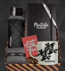 eJOYA Sevgiliye Özel Tasarım Defter & Kalem & Matara & Kupa & Deri Bileklik Hediye Kutusu 112817