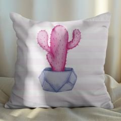 eJOYA Pembe Kaktüs Tasarımlı 4'lü Yastık İçi Ve Kırlent Kılıfı 45cm 113671