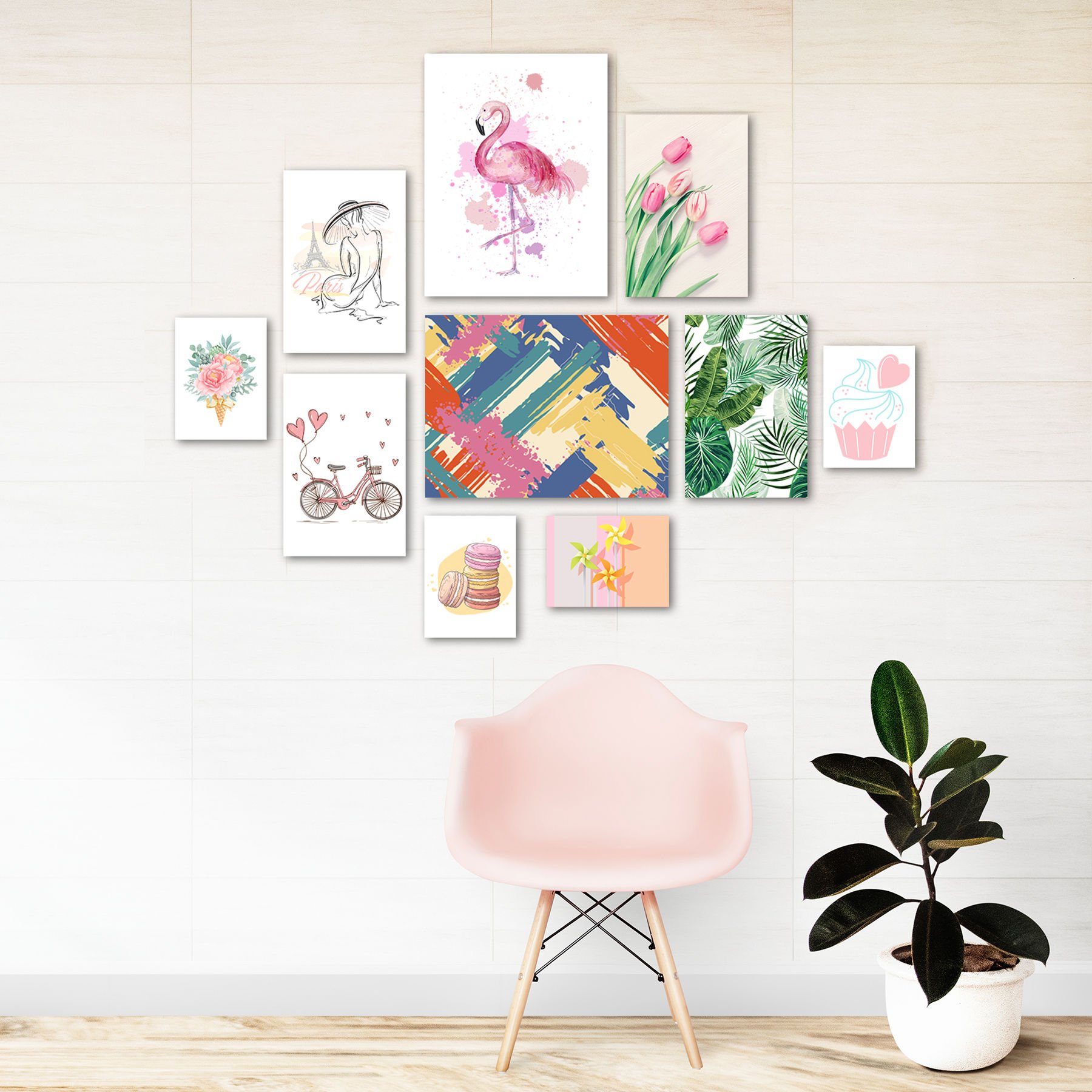 eJOYA Flamingo 10'lu Tablo Seti 88013