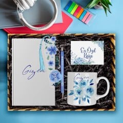 eJOYA Kişiye Özel Tasarım Defter & Kalem & Kupa & Akrilik Kitap Ayracı Hediye Kutusu 114384