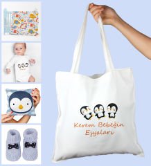 eJOYA Bebeklere Özel Çantasında Kişiye Özel Battaniye Zıbın Yastık Ve Patik Bebek Hediye Seti 109913