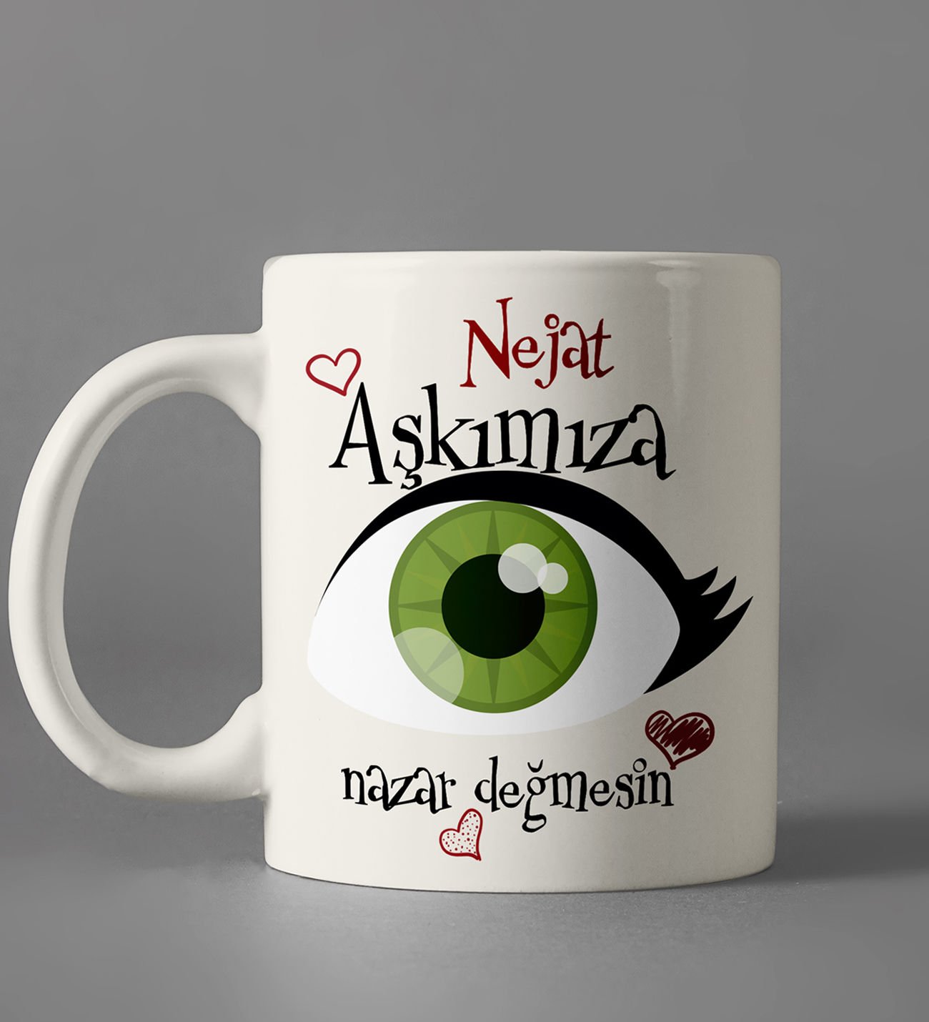 eJOYA Kişiye Özel Aşkımıza Nazar Değmesin Kupa Bardak 80502