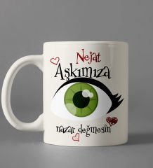 eJOYA Kişiye Özel Aşkımıza Nazar Değmesin Kupa Bardak 80502