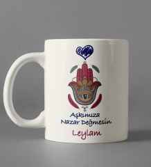 eJOYA Kişiye Özel Aşkımıza Nazar Değmesin Kupa Bardak 80503