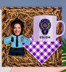 eJOYA Kişiye Özel Kupa & Bardak Altlığı & Fotoğraflı Peluş Anahtarlık Hediye Kutusu 112831