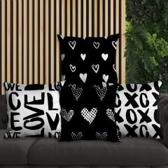 eJOYA Kalp Tasarımlı 4'lü Yastık İçi Ve Kırlent Kılıfı 45cm 113683