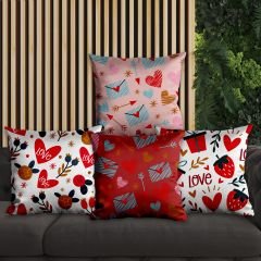 eJOYA Kalp Tasarımlı 4'lü Yastık İçi Ve Kırlent Kılıfı 45cm 113685
