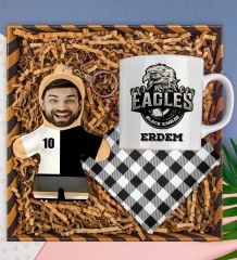 eJOYA Kişiye Özel Kupa & Bardak Altlığı & Fotoğraflı Peluş Anahtarlık Hediye Kutusu 112836