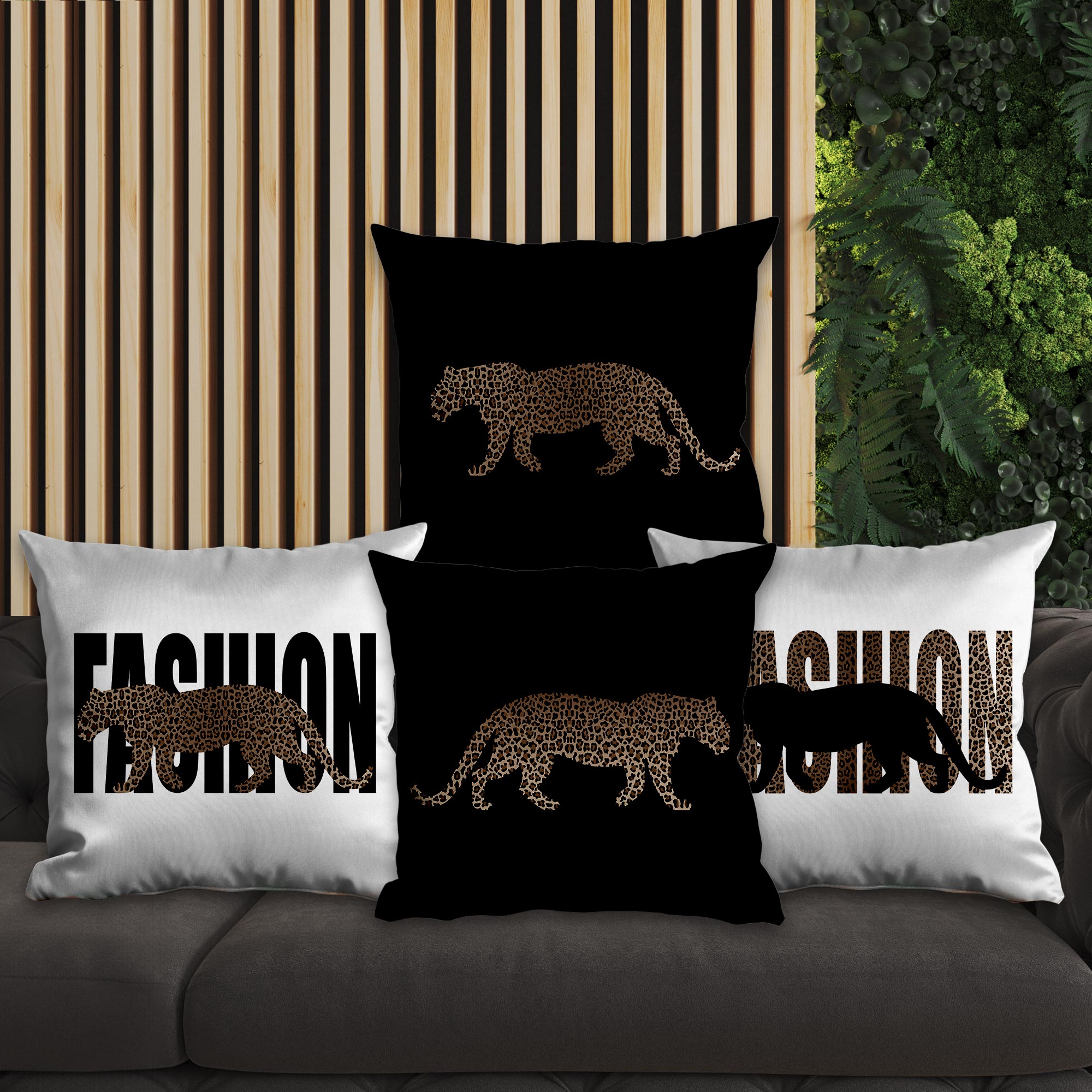 eJOYA Leopar Tasarımlı 4'lü Yastık İçi Ve Kırlent Kılıfı 45cm 113686