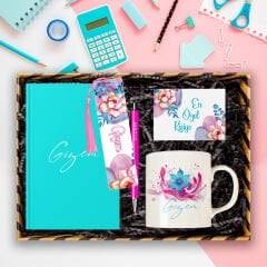 eJOYA Kişiye Özel Tasarım Defter & Kalem & Kupa & Akrilik Kitap Ayracı Hediye Kutusu 114392