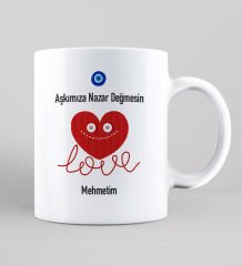 eJOYA Kişiye Özel Aşkımıza Nazar Değmesin Kupa Bardak 80509