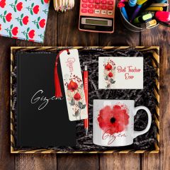 eJOYA Öğretmenlere Özel Tasarım Defter & Kalem & Kupa & Akrilik Kitap Ayracı Hediye Kutusu 114393